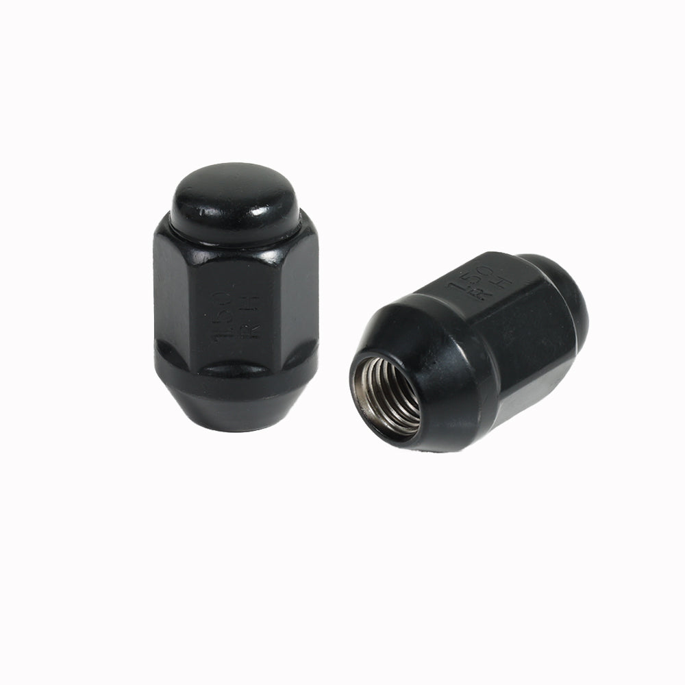 Acorn Satin Black Nut 2PC 60° Bulge Seat-12x1.50mm-21mm Hex-Premium