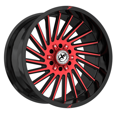 XF OFFROAD XF-239 Black Machined Red Wheel 22x12 6X139.7mm -44 106.4mm