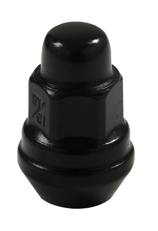 Acorn Satin Black Nut 2PC 60° Bulge Seat-12x1.50mm-17mm Hex