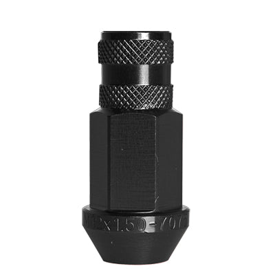 Acorn Knurl Matte Black Nut 1PC 60° Bulge Seat-12x1.50mm-19mm Hex