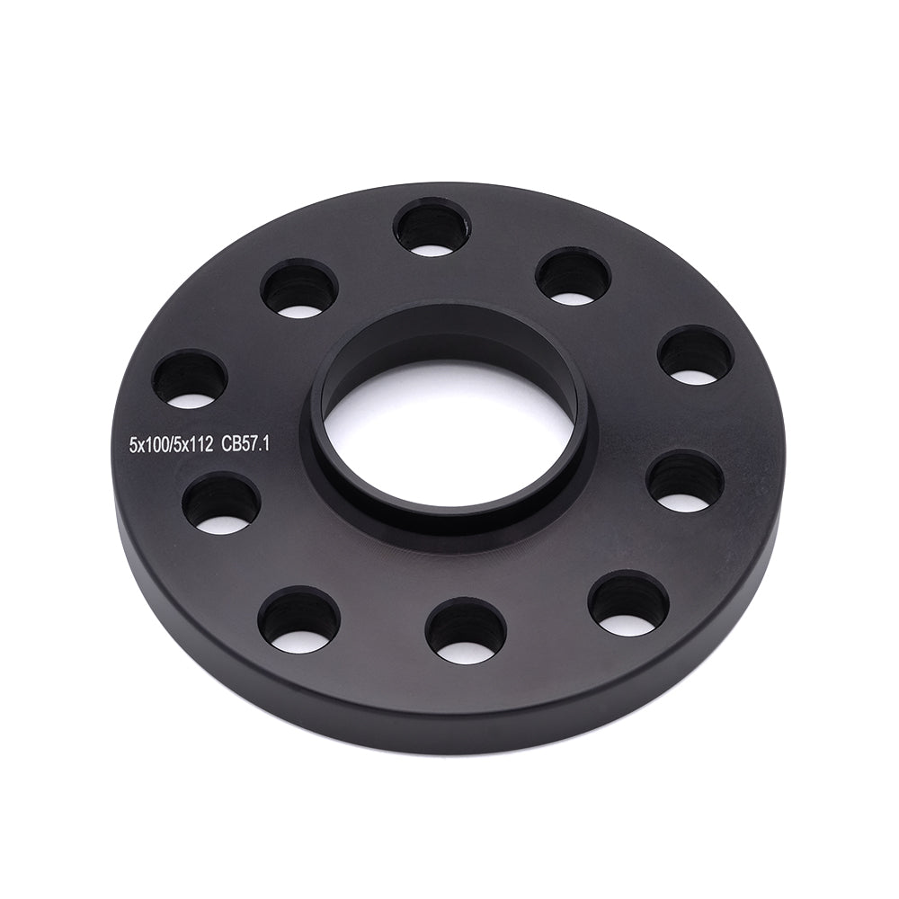 Hub Centric Wheel Spacer-Black Anodised-5x100 / 112mm-Bore 57.1mm-Thickness 15mm (9/16'')