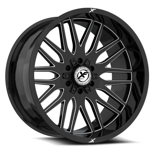 XF OFFROAD XF-240 Gloss Black Milled Wheel 24x12 8X180mm -44 125.2mm