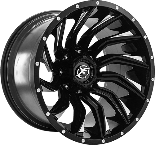 XF OFFROAD XF-224 Gloss Black Milled Wheel 24x14 5X139.7mm -76 78.1mm