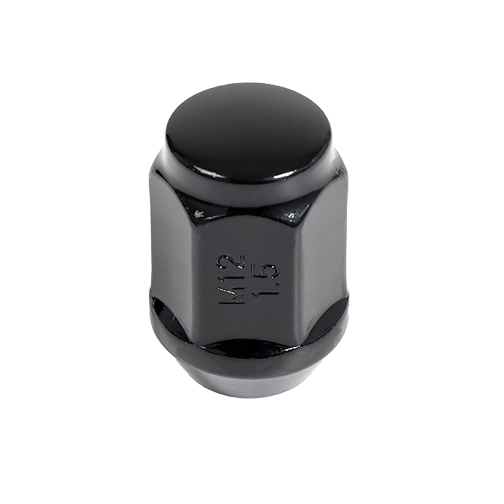 Acorn Black Nut 1PC 60° Bulge Seat-12x1.50mm-21mm Hex-Premium