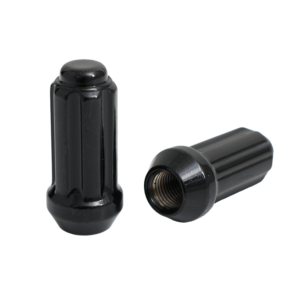 6 Spline Black Nut 2PC 60° Seat-12x1.25mm-19/21/22mm Hex-Premium