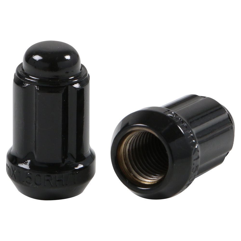 6 Spline Black Nut 2PC 60° Seat-12x1.50mm-17/19/21mm Hex-Premium
