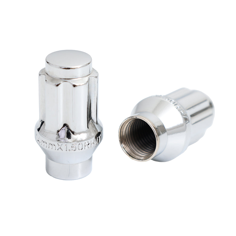 6 Spline Chrome Nut 1PC 60° ET Seat-14x1.50mm-19/21/22mm Hex-Premium