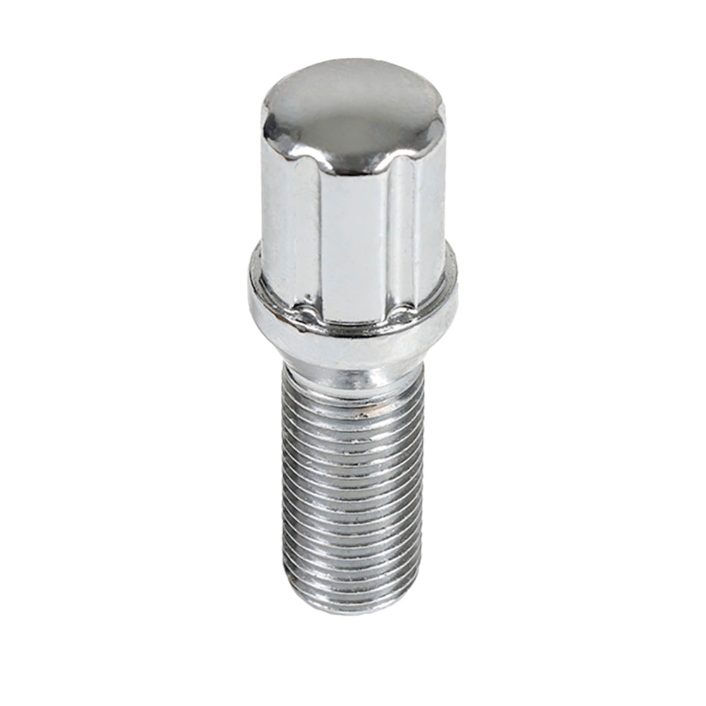 6 Spline Chrome Bolt 60° Seat-14x1.50mm-28mm Shank-17/19/21mm Hex-Premium