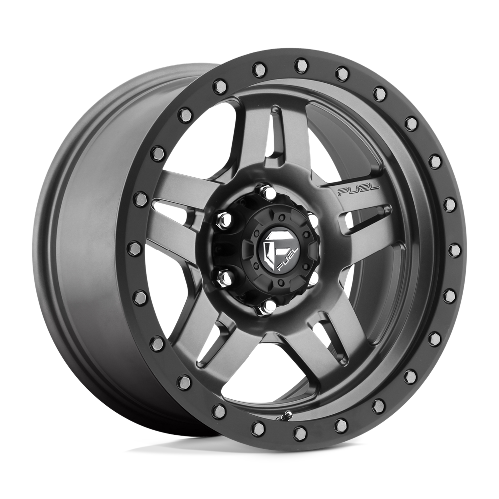 Fuel 1PC D558 ANZA MATTE GUNMETAL BLACK BEAD RING Wheel 17x8.5 6X139.7mm +6 108mm