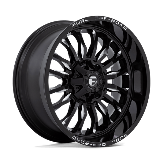Fuel 1PC D795 ARC GLOSS BLACK MILLED Wheel 22x10 6X135/6X139.7mm -18 106.1mm