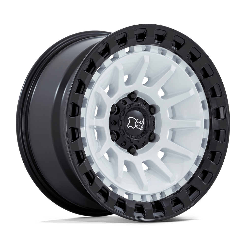 Black Rhino Hard Alloys BARRAGE GLOSS WHITE ON MATTE BLACK Wheel 18x9 6X139.7mm +0 106.1mm