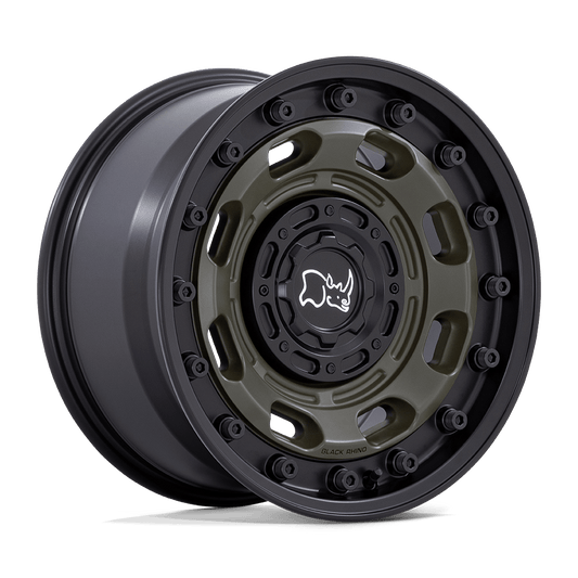 Black Rhino Hard Alloys ATLAS OLIVE DRAB GREEN W/ BLACK LIP Wheel 17x8.5 6X135/6X139.7mm -10 106.1mm