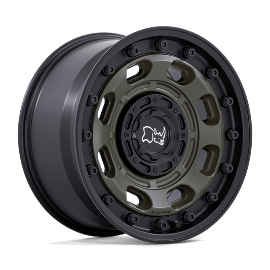 Black Rhino Hard Alloys ATLAS OLIVE DRAB GREEN W/ BLACK LIP Wheel 17x8 5X114.3/5X127mm +38 72.56mm