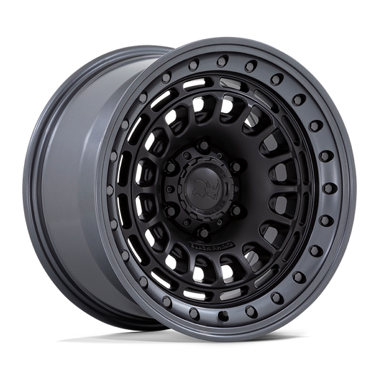 Black Rhino Hard Alloys BR014 SAHARA MATTE BLACK W/ GUNMETAL LIP Wheel 17x9 5X127mm -12 71.5mm