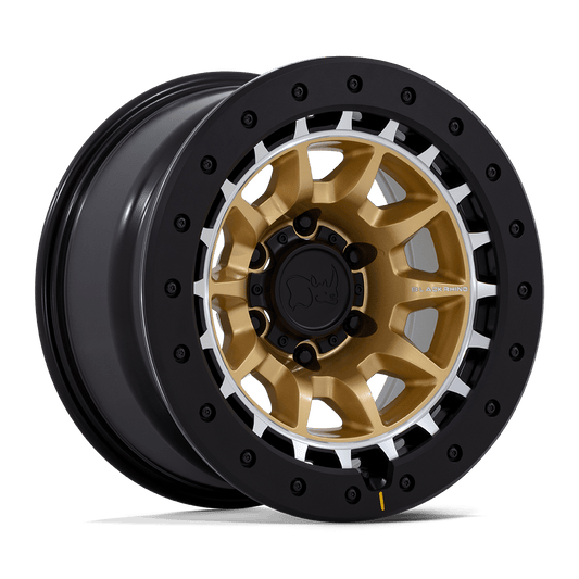 Black Rhino Hard Alloys BR016 TUSK MATTE GOLD W/ MACHINED RING Wheel 17x8.5 6X135mm +0 87.1mm