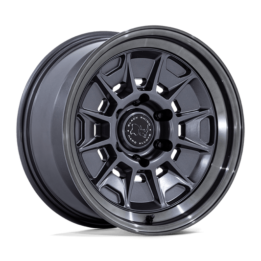 Black Rhino Hard Alloys BR021 MONDO MATTE GUNMETAL W/ G-GRAY LIP Wheel 17x9 6X139.7mm -38 106.1mm