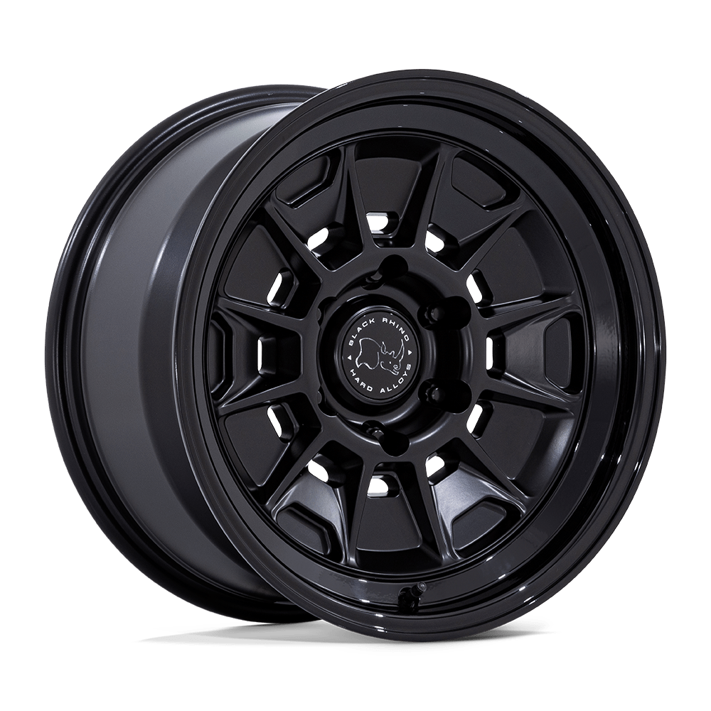Black Rhino Hard Alloys BR021 MONDO MATTE BLACK W/ GLOSS BLACK LIP Wheel 18x9 6X139.7mm +12 106.1mm