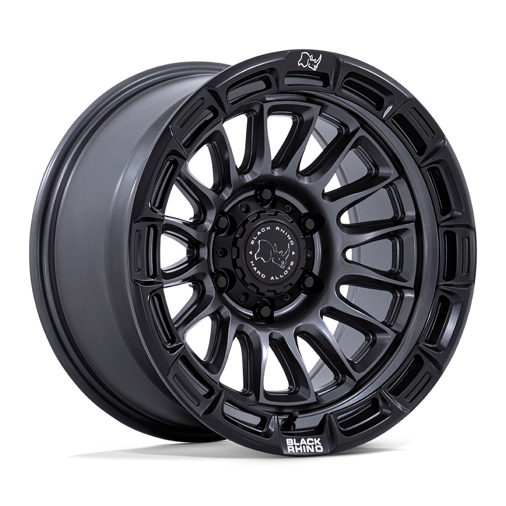 Black Rhino Hard Alloys BR025 RIVAL MATTE GUNMETAL W/ MATTE BLK-LP Wheel 17x9 6X135mm -12 87.1mm