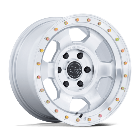 Black Rhino Hard Alloys BR029 TROOPER GLOSS SILVER W/ MACHINED FACE Wheel 17x8.5 6X135mm -10 87.1mm