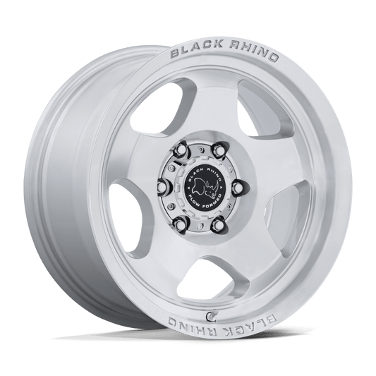 Black Rhino Hard Alloys BR031 SOL GLOSS SILVER W/ MACHINED FACE Wheel 17x8 5X108mm +20 72.56mm