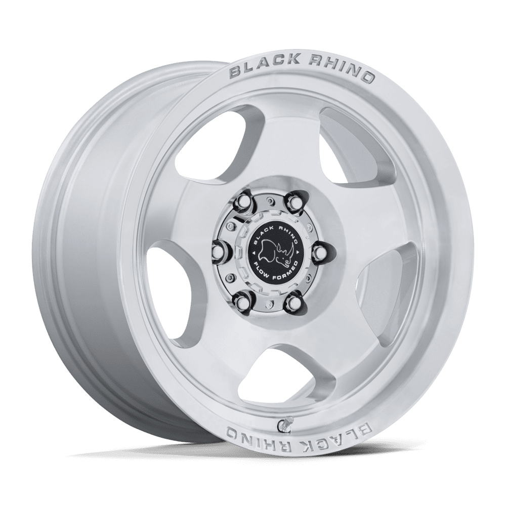 Black Rhino Hard Alloys BR031 SOL GLOSS SILVER W/ MACHINED FACE Wheel 17x8 5X130mm +30 71.6mm