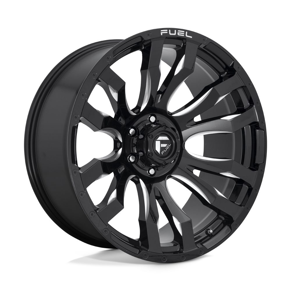 Fuel 1PC D673 BLITZ GLOSS BLACK MILLED Wheel 18x9 8X165.1mm +1 125.1mm