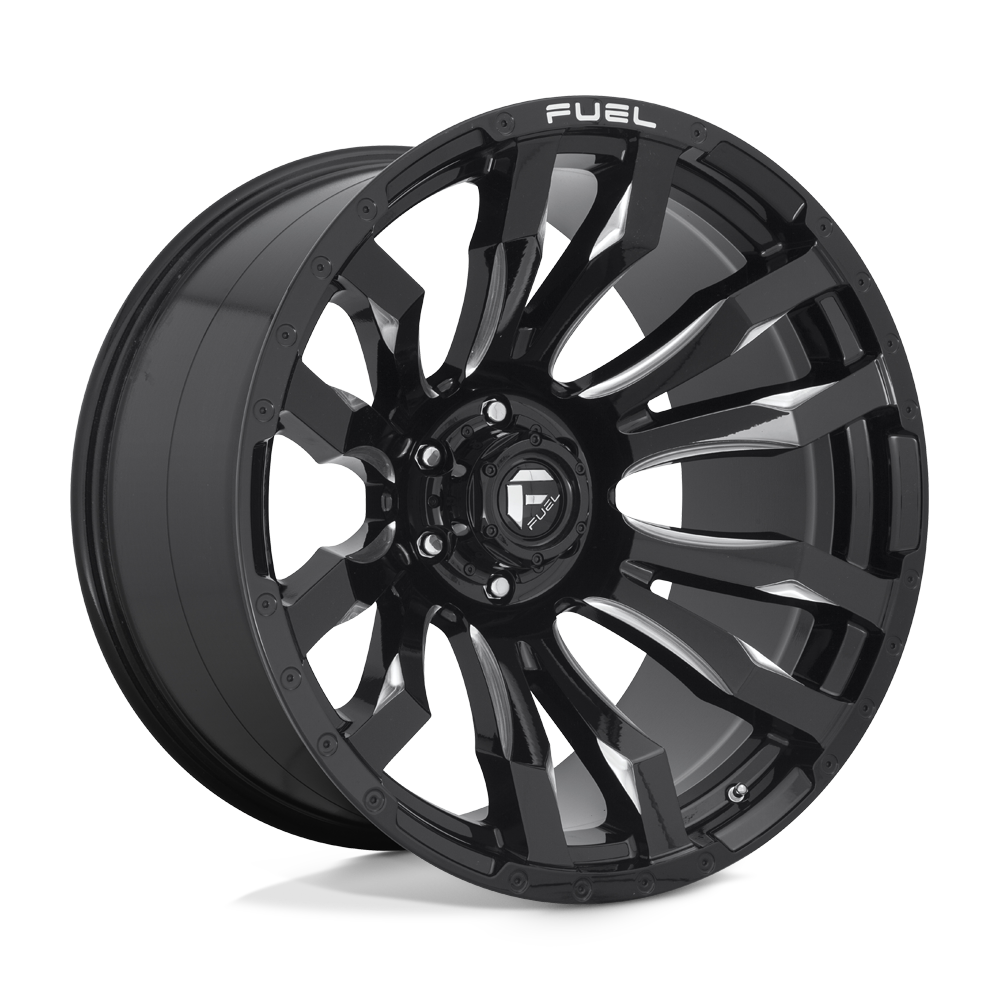 Fuel 1PC D673 BLITZ GLOSS BLACK MILLED Wheel 22x12 6X139.7mm -44 106.1mm