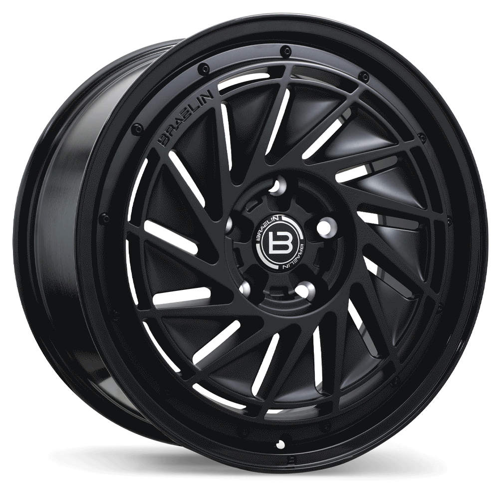 Braelin BR16 Matte Black with Gloss Black Lip Wheel 19x9.5 5X108mm +40 63.4mm