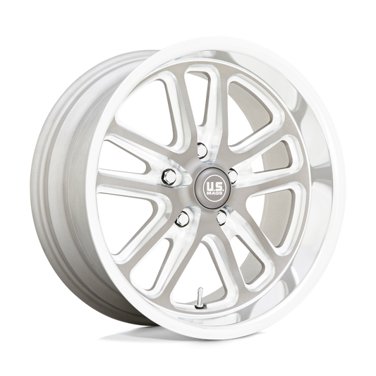 US Mag 1PC U130 BULLET TEXTURED GUNMETAL W/ MILL EDGE Wheel 18x8 5X114.3mm +1 72.56mm