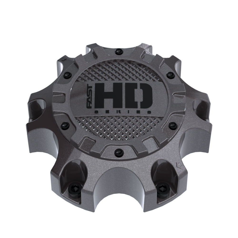 Gloss Gunmetal Cap With Satin Black Hardware And Black Fast HD Series Logo