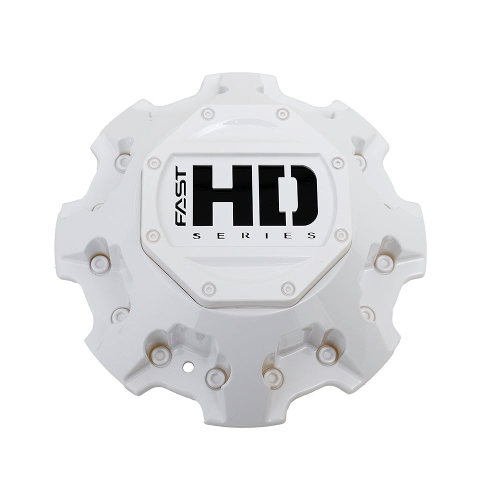 Gloss White Cap With Gloss White Hardware And Black Fast HD Series Logo