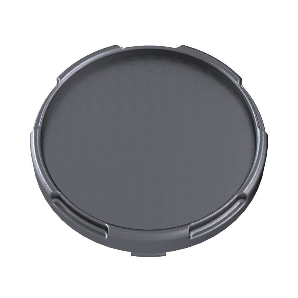 Brushed Matte Carbon Grey Metal Cap with Plastic Black Base (Emblem Separate)