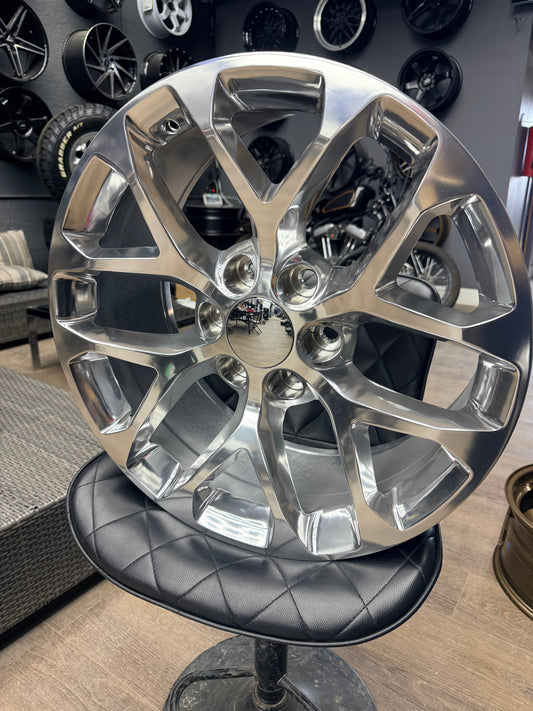 D102 POLISHED SNOWFLAKE 20x9 +27 6x139.7 78.1 ALLOY RIMS
