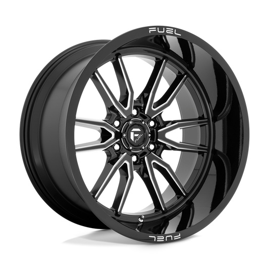 Fuel 1PC D761 CLASH GLOSS BLACK MILLED Wheel 22x12 6X139.7mm -44 106.1mm