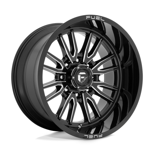 Fuel 1PC D761 CLASH GLOSS BLACK MILLED Wheel 22x12 8X170mm -44 125.1mm