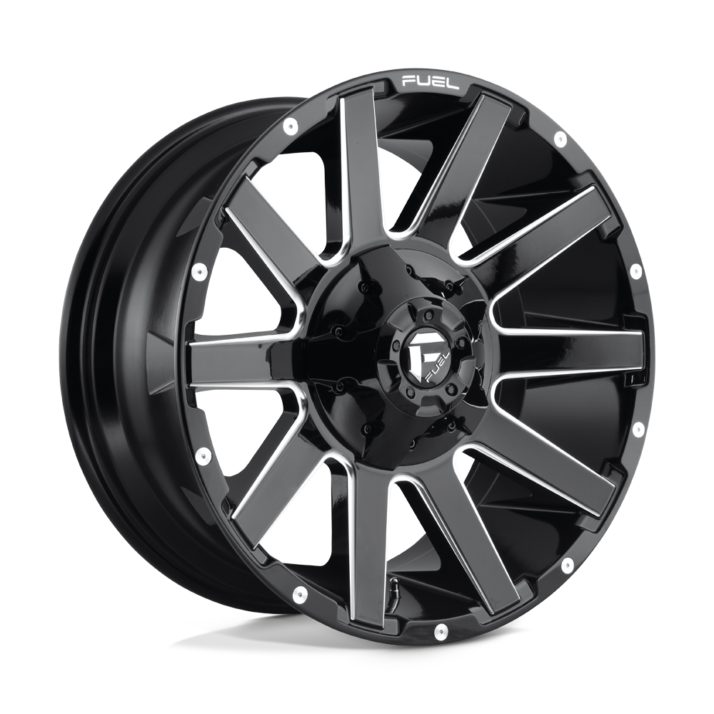 Fuel 1PC D615 CONTRA GLOSS BLACK MILLED Wheel 20x9 8X170mm +20 125.1mm