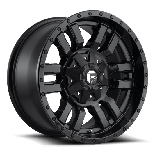 Fuel 1PC D596 SLEDGE MATTE BLACK GLOSS BLACK LIP Wheel 18x8 5X114.3/5X120mm +35 72.56mm