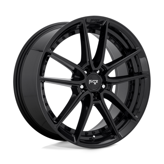 Niche 1PC M223 DFS GLOSS BLACK Wheel 17x8 5X114.3mm +40 72.56mm