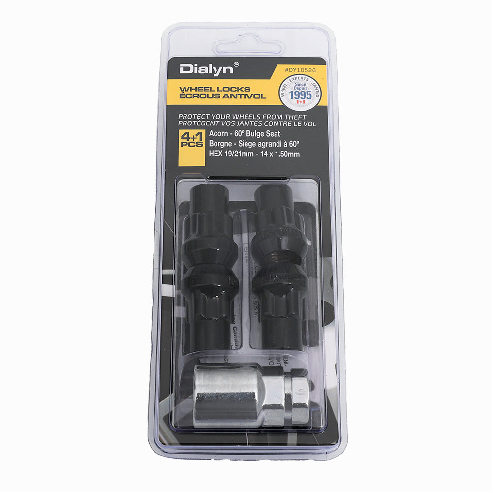 Acorn Black Lock Nut 60° Bulge-14x1.50mm-19/21mm Hex (PKG/4)