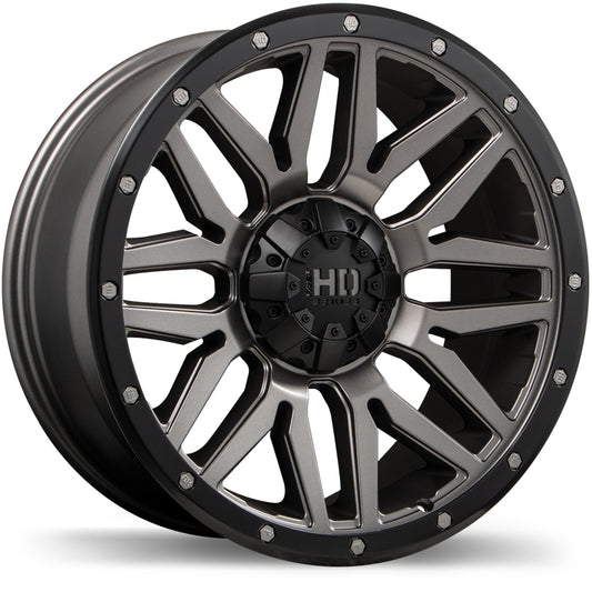 Fast HD Menace Satin Gunmetal with Black Trim Wheel 18x9.0 6X135/139.7mm +15 106.1mm