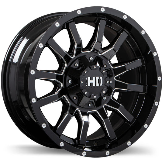 Fast HD TRAXX Gloss Black with Milled Trim Wheel 18x9.0 6X135/139.7mm -15 87.1mm