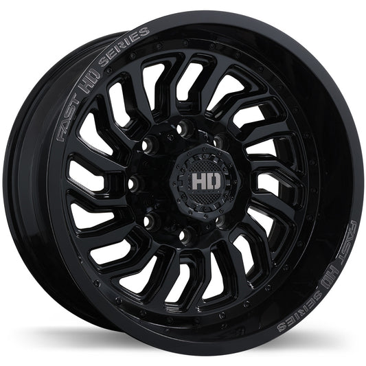 Fast HD D-STRUCT Gloss Black with Grey Milling Wheel 20x10.0 8X165.1mm -15 125.1mm