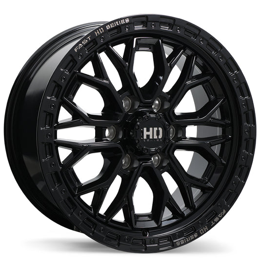 Fast HD Muramasa Gloss Black with Grey Milling Wheel 18x9.0 6X139.7mm +30 78mm