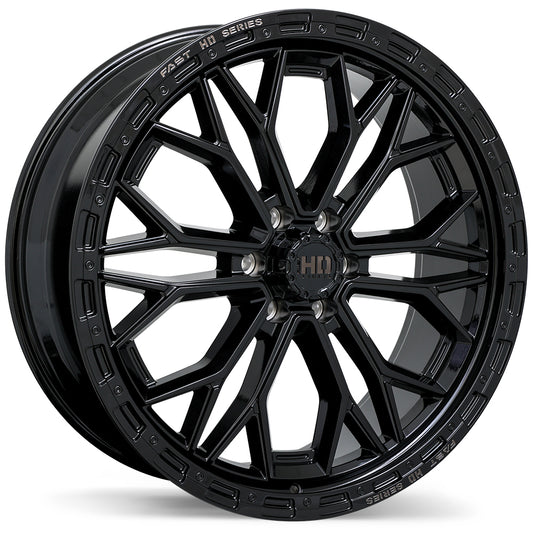 Fast HD Muramasa Gloss Black with Grey Milling Wheel 24x9.5 6X139.7mm +28 78mm