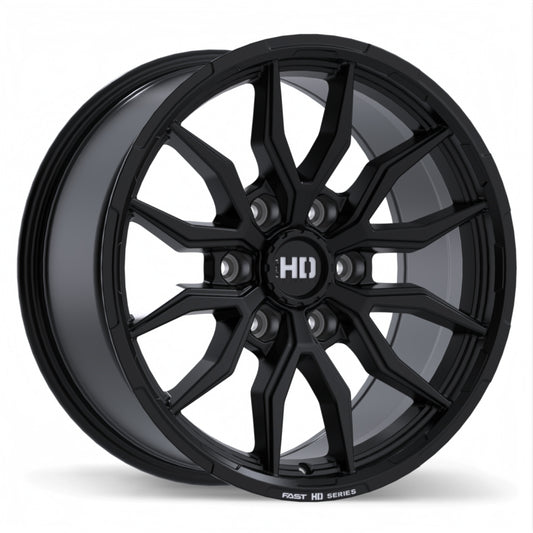 Fast HD Grit Satin Black with Milling Wheel 18x8.5 6X139.7mm +20 78mm
