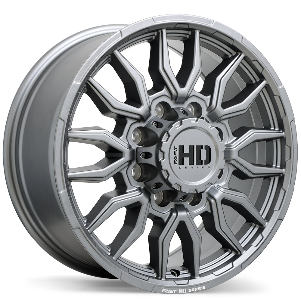 Fast HD Grit Satin Gunmetal with Milling Wheel 18x8.5 8X180mm +44 124.4mm