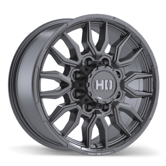 Fast HD Grit Satin Gunmetal with Milling Wheel 17x7.5 8X165.1mm +42 121.1mm