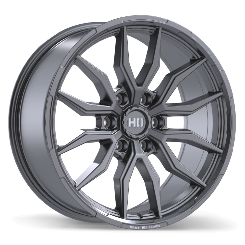 Fast HD Grit Satin Gunmetal with Milling Wheel 20x9.0 6X139.7mm +20 78mm