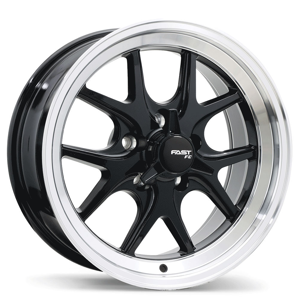 Fast Wheels FC04V Gloss Black with Machined Lip Wheel 18x8.0 5X120.65mm +20 70.7mm