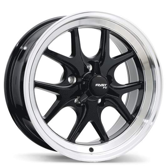 Fast Wheels FC04V Gloss Black with Machined Lip Wheel 17x8.0 5X120mm +20 70.3mm